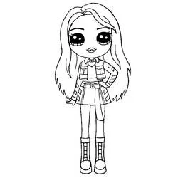 Coloriage Rainbow High fille en pose avec veste longue