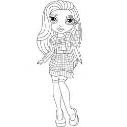 Coloriage Sheryl Meyer en tenue à carreaux