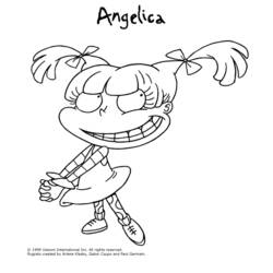 Coloriage Angelica debout avec un grand sourire