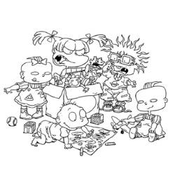 Coloriage Razmoket jouant ensemble