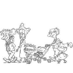 Coloriage Razmoket en promenade familiale