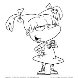 Coloriage Angelica des Razmoket en pose confiante