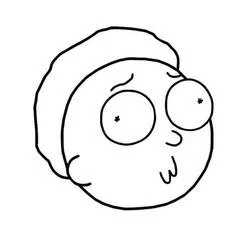 Coloriage Morty visage drôle