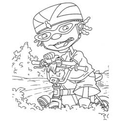 Coloriage Rocket Power personnage à vélo BMX
