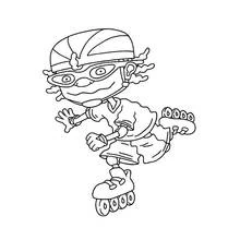 Coloriage Rocket Power enfant en rollers