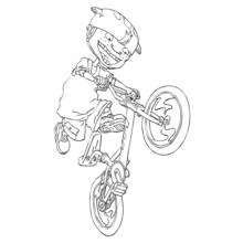 Coloriage Rocket Power garçon faisant un saut en BMX