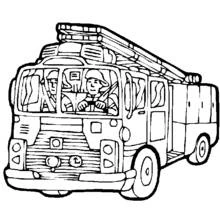 Coloriage Camion de pompiers de face