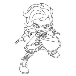 Coloriage Bonnie Bones en position de combat