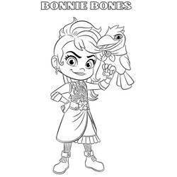 Coloriage Bonnie des mers avec son oiseau
