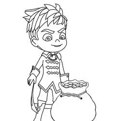 Coloriage Enrique Real de Palacios III avec un sac de trésor