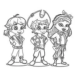 Coloriage Santiago des mers avec Tomás et Lorelai