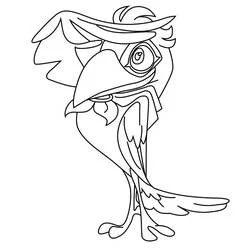 Coloriage Sir Butterscotch le perroquet debout