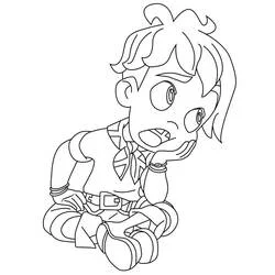 Coloriage Tomás assis avec une expression surprise