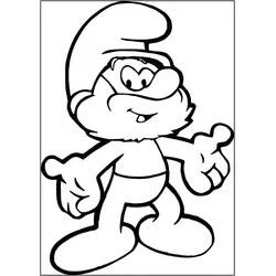 Coloriage Grand Schtroumpf les bras ouverts Coloriage Grand Schtroumpf les bras ouverts