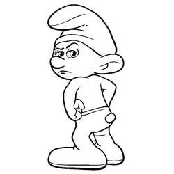 Coloriage Schtroumpf Grognon bras croisés – modèle 2 Coloriage Schtroumpf Grognon bras croisés – modèle 2
