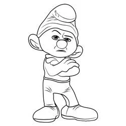 Coloriage Schtroumpf Grognon les bras croisés – modèle 2 Coloriage Schtroumpf Grognon les bras croisés – modèle 2