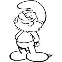 Coloriage Grand Schtroumpf se grattant la tête Coloriage Grand Schtroumpf se grattant la tête