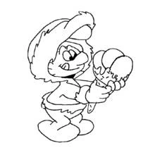 Coloriage Schtroumpf tenant une glace Coloriage Schtroumpf tenant une glace