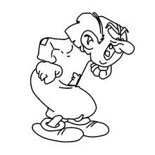 Coloriage Gargamel penché en colère