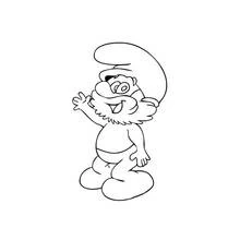 Coloriage Papa Schtroumpf en train de saluer