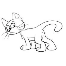 Coloriage Azrael le chat marchant avec un air malicieux