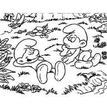 Coloriage Schtroumpfs qui se relaxent Coloriage Schtroumpfs qui se relaxent