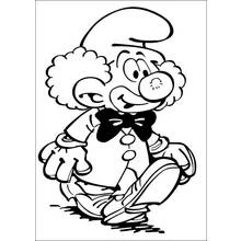 Coloriage Schtroumpf déguisé en clown