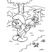 Coloriage Schtroumpfs musiciens dans la forêt (3) Coloriage Schtroumpfs musiciens dans la forêt (3)