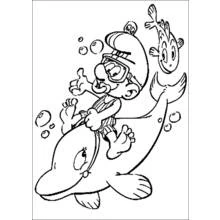 Coloriage Schtroumpfs le Grand Schtroumpf chevauchant un dauphin Coloriage Schtroumpfs le Grand Schtroumpf chevauchant un dauphin