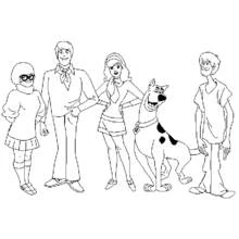 Coloriage Scooby doo et toute la bande réunie