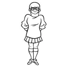Coloriage Velma debout les mains sur les hanches