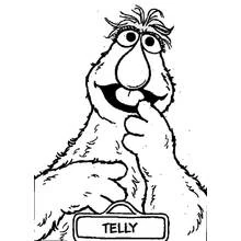 Coloriage Telly le monstre en portrait rapproché