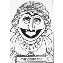 Coloriage Le Comte en gros plan avec des chiffres sur son col