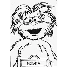Coloriage Rosita souriante avec sa fourrure ébouriffée et son nœud
