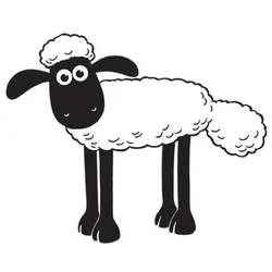 Coloriage Shaun le Mouton debout sur ses quatre pattes