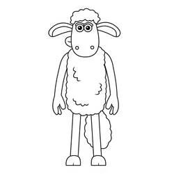 Coloriage Shaun le Mouton debout et souriant