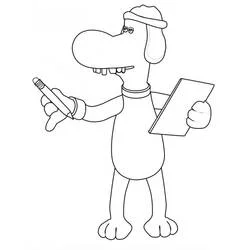 Coloriage Bitzer tenant un crayon et un bloc-notes