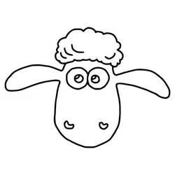 Coloriage Shaun le Mouton visage de face