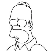 Coloriage Homer Simpson en portrait rapproché