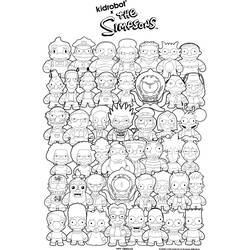 Coloriage Collection de figurines Simpson façon Kidrobot