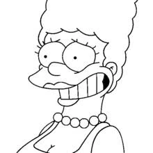 Coloriage Marge Simpson souriant largement