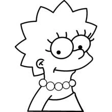 Coloriage Lisa Simpson en portrait rapproché
