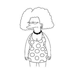Coloriage Selma Bouvier debout en robe à pois
