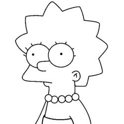 Coloriage Lisa Simpson de profil