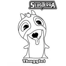 Coloriage Thugglet de Slugterra souriant en tirant la langue