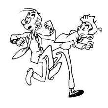Coloriage Spirou et Fantasio courant ensemble