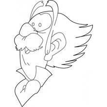Coloriage Spirou avec une grosse moustache