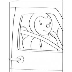 Coloriage T'choupi assis dans la voiture