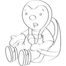 Coloriage Doudou assis avec ses grandes oreilles