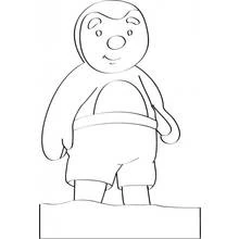 Coloriage T'choupi debout sur un petit socle